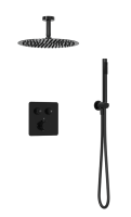 Душевая система скрытого монтажа для душа MILLEAU Tissage TERMO 2SBIT/802-GB на 2 потока (комплект с монтажным блоком), Черный глянец