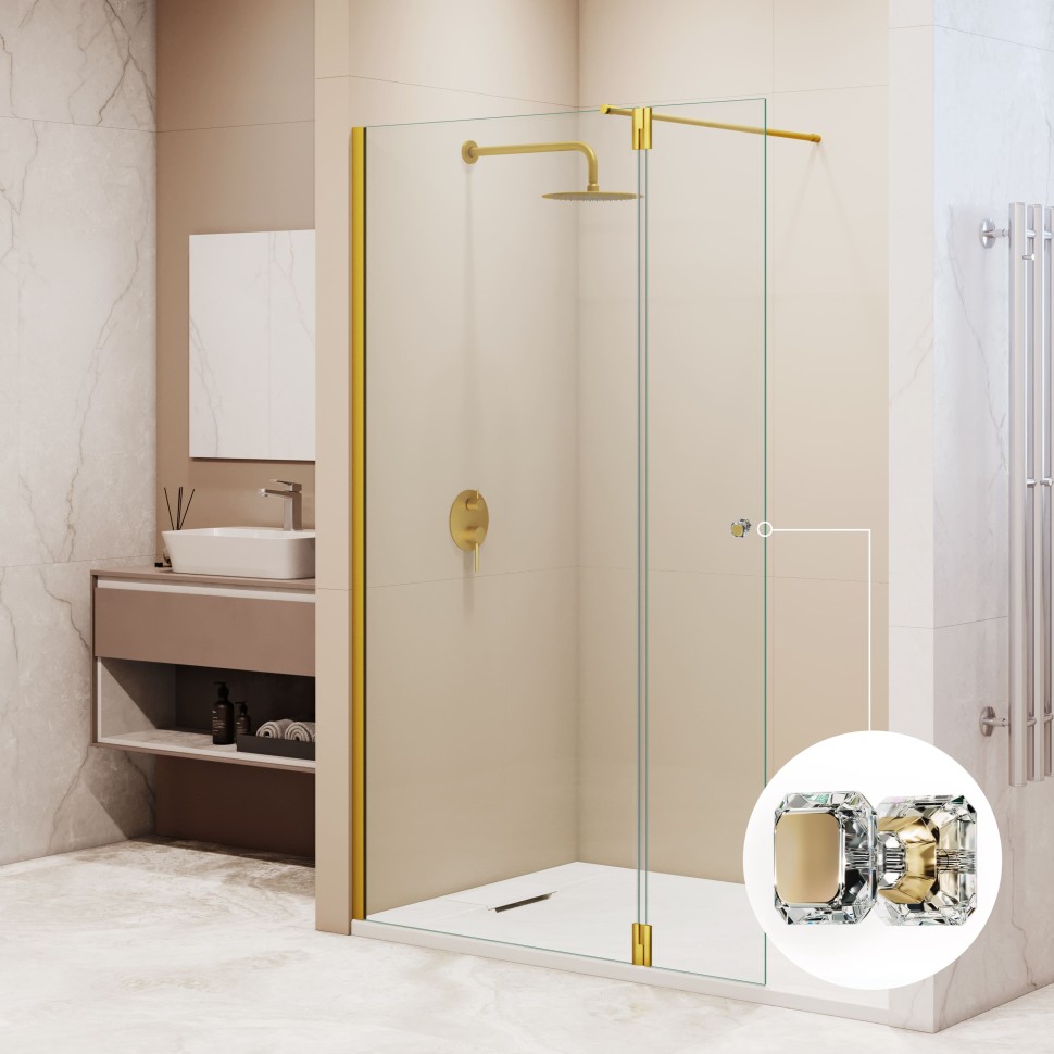 Душевая перегородка RGW WA-054Gb (WA-010Gb + Z-072Gb) (Прозрачное, 1200)