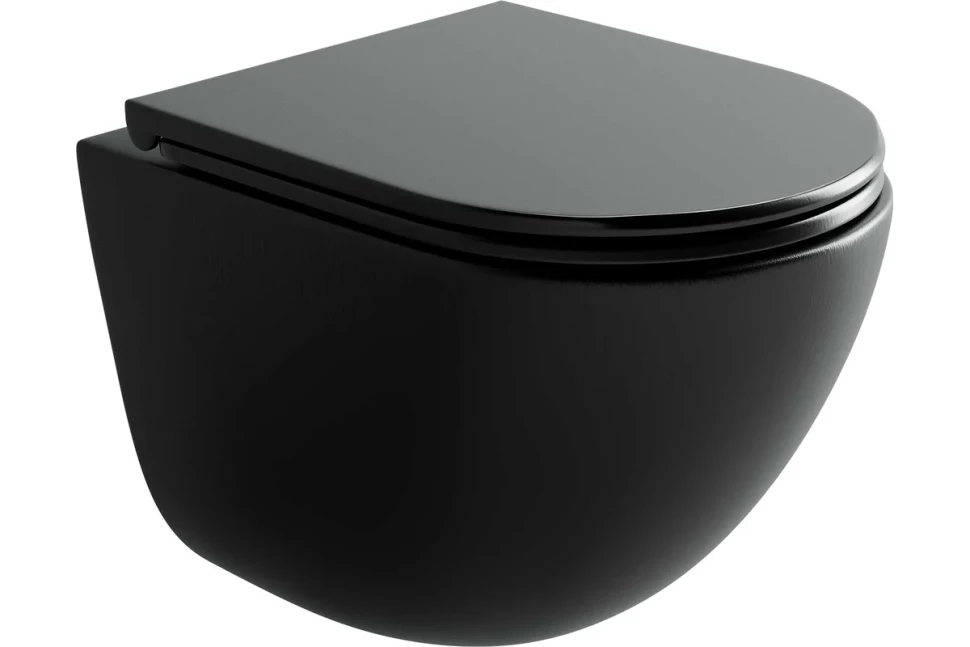 Подвесной унитаз Vogue безободковый, смыв торнадо CN4008TMB