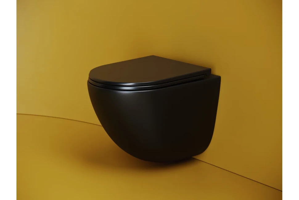 Подвесной унитаз Vogue безободковый, смыв торнадо CN4008TMB