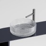 Умывальник чаша накладная круглая (прозрачная) Cristal 360x360x112мм