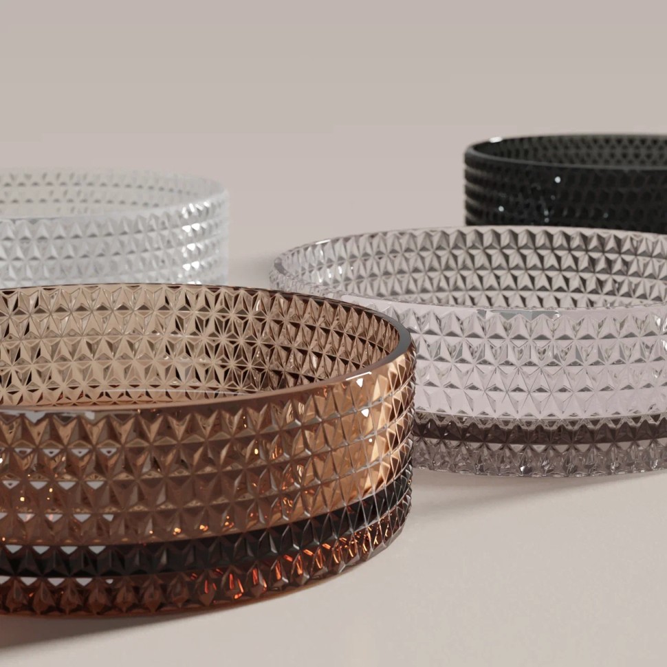 Умывальник чаша накладная круглая (прозрачная) Cristal 360x360x112мм