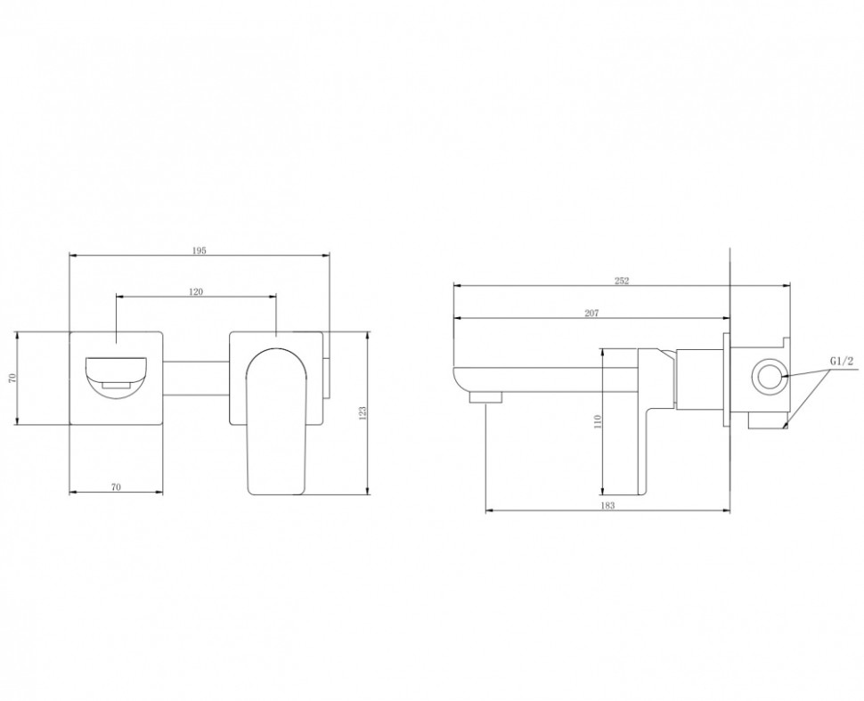 Смеситель ABBER Weiss Insel AF8082FW для раковины скрытого монтажа, белый матовый