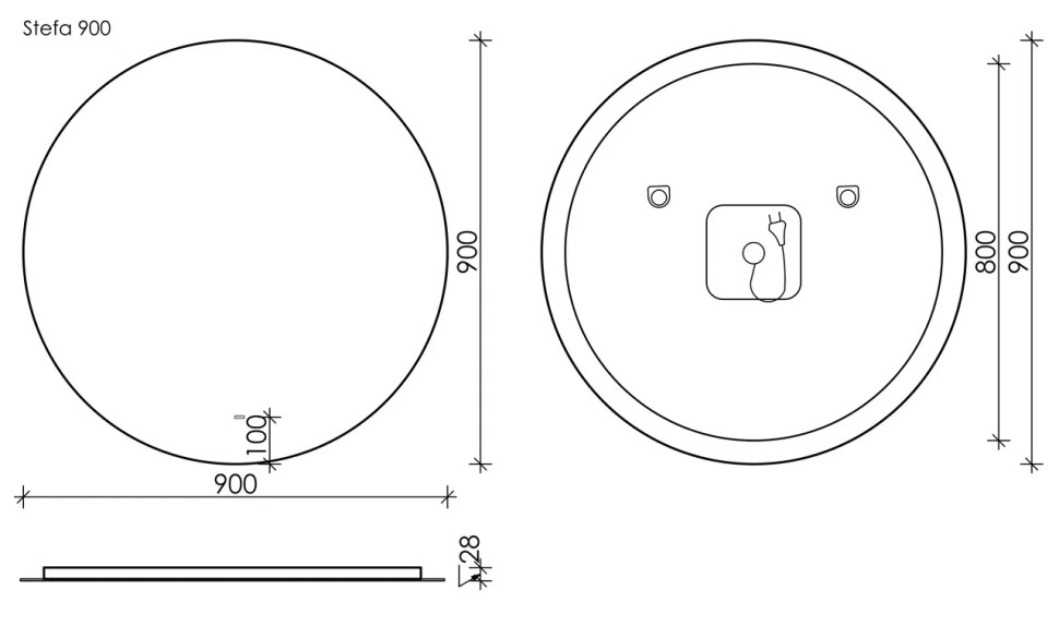 Зеркало для ванной комнаты SANCOS Sfera D900 c подсветкой , арт. SF900