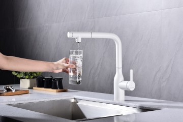 Смеситель для кухни VIPER, белый матовый, Vi213105-WH, Paulmark