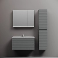 Тумба подвесная SANCOS Folk 890х445х500, c двумя ящиками оснащенными доводчиками, Ergraut soft, арт.FL90ES