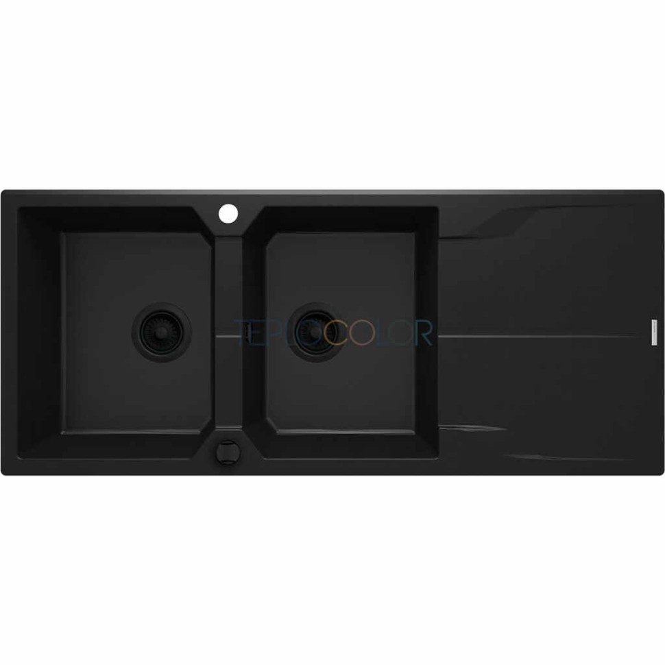 Гранитная мойка, 2-чаши с осушкой