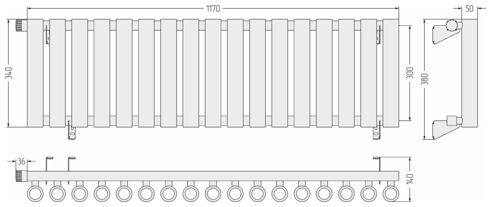 Кумир-0 EU50 левый 300х1170 17 секций